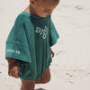 BABY O THE LABEL TERRY LOGO ROMPER - EMERALD
