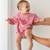 BABY O THE LABEL TERRY LOGO ROMPER - PINK