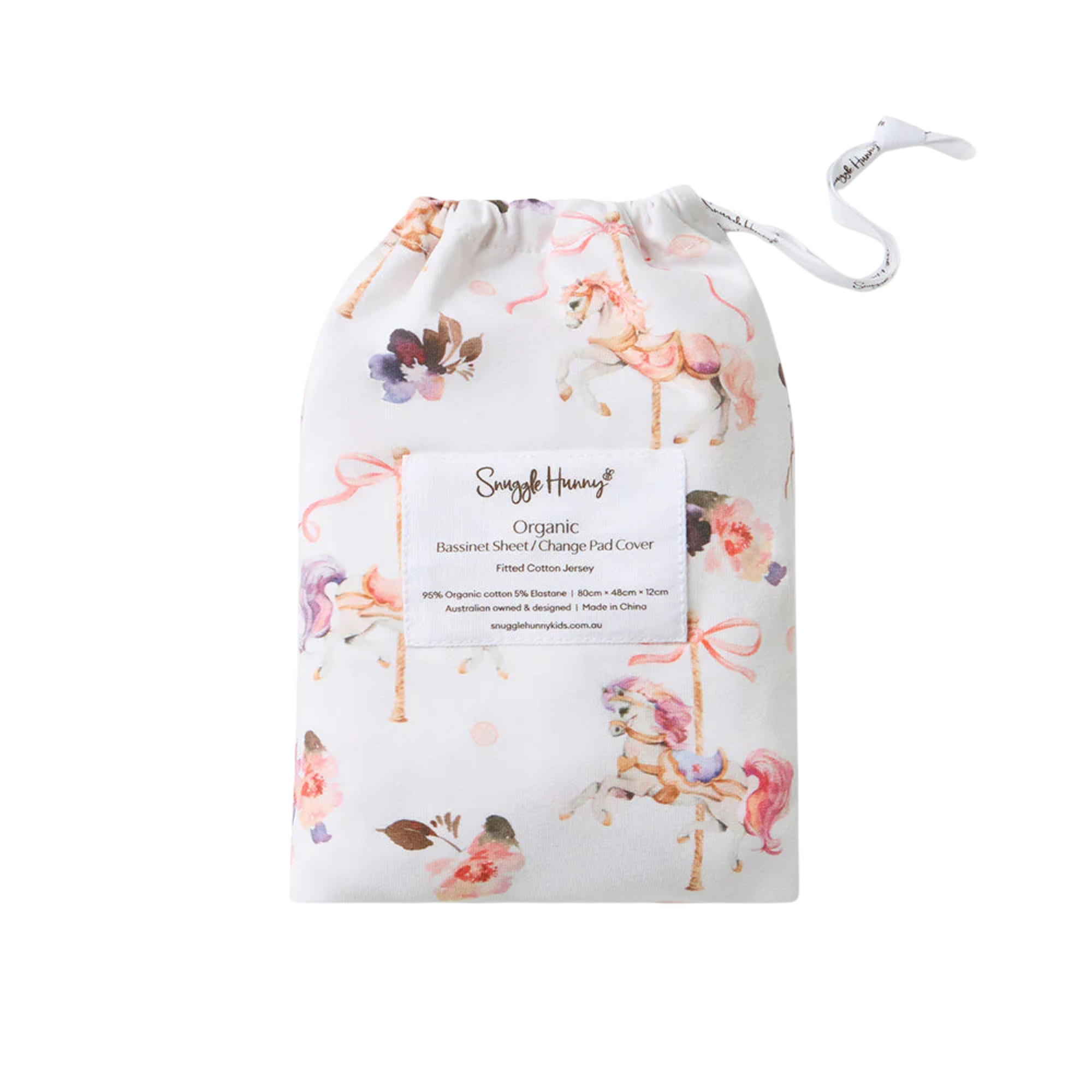 SNUGGLE HUNNY CAROUSEL BASSINET SHEET/CHANGE PAD COVER