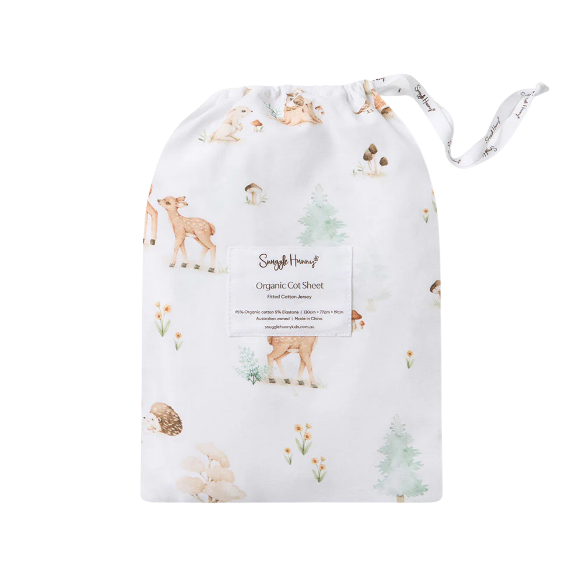 SNUGGLE HUNNY WOODLAND TALES FITTED COT SHEET