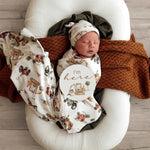 SNUGGLE HUNNY DIGGERS & TRACTORS JERSEY WRAP & BEANIE SET