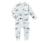 SNUGGLE HUNNY OCEAN SLEEPSUIT ZIP FOOTIE