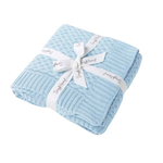 SNUGGLE HUNNY BABY BLUE DIAMOND KNIT BLANKET