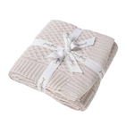 SNUGGLE HUNNY WARM GREY DIAMOND KNIT BLANKET