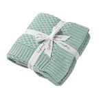 SNUGGLE HUNNY SAGE DIAMOND KNIT BLANKET