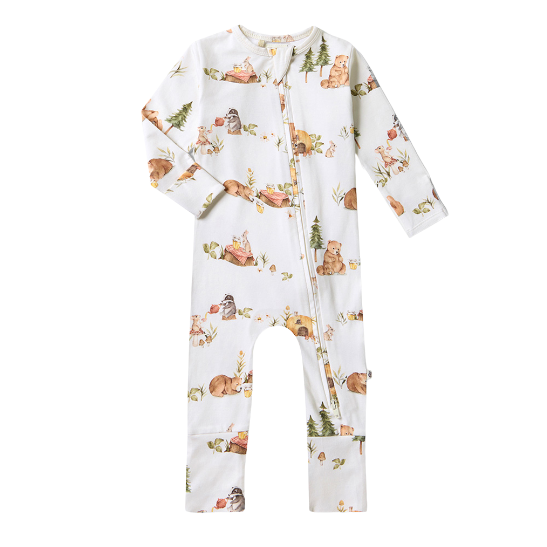 SNUGGLE HUNNY BEARS ORGANIC SNUGGLESUIT CONVERTIBLE ROMPER