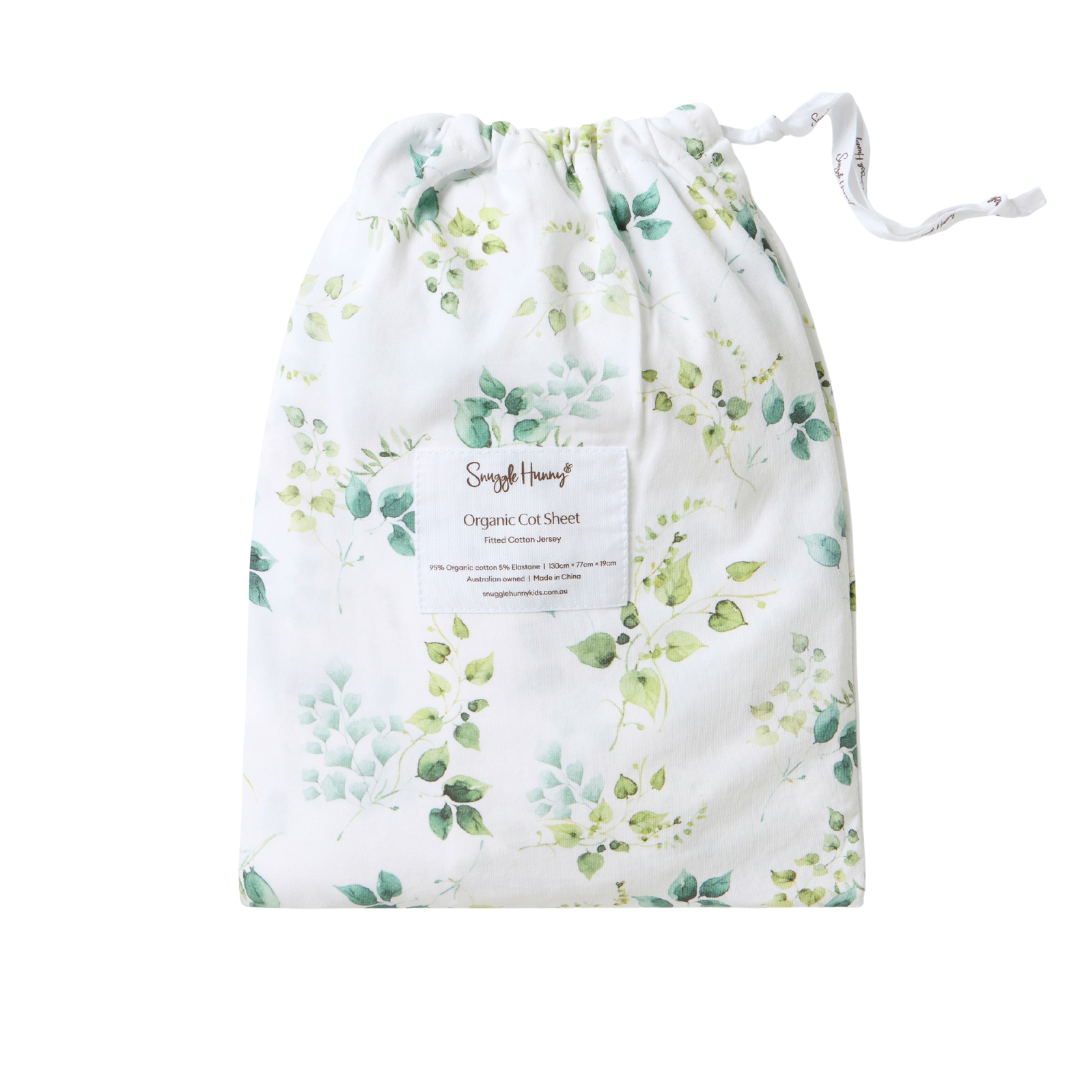 SNUGGLE HUNNY EDEN ORGANIC FITTED COT SHEET