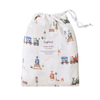 SNUGGLE HUNNY TRAINS ORGANIC FITTED COT SHEET