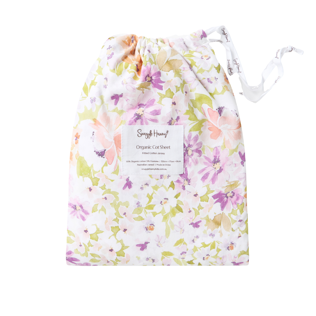 SNUGGLE HUNNY ISLA ORGANIC FITTED COT SHEET