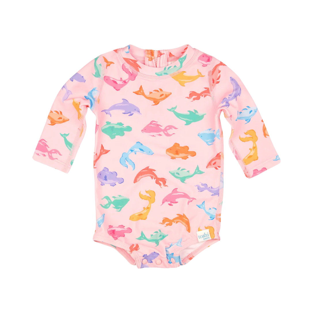 SWIM BABY ONESIE LONG SLEEVE CLASSIC DISHY FISHY