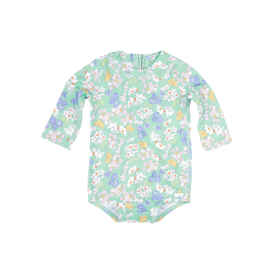 SWIM BABY ONESIE LONG SLEEVE CLASSIC SEA BLOSSOM