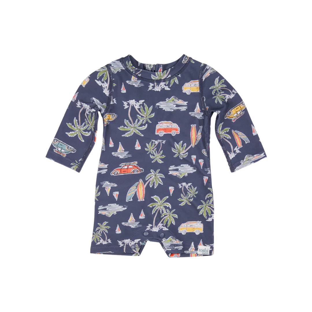 SWIM BABY ONESIE LONG SLEEVE CLASSIC SURF TWILIGHT