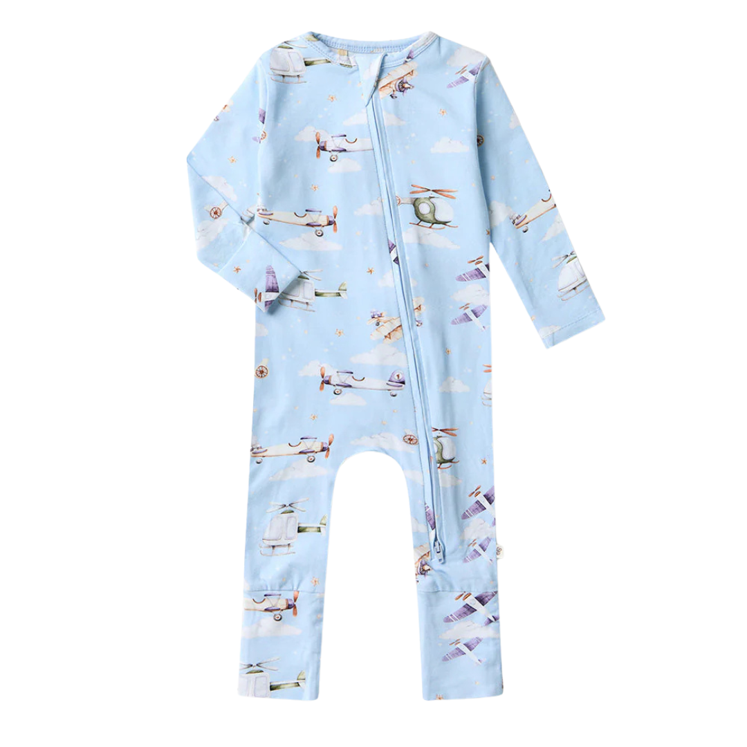 SNUGGLE HUNNY TAKING FLIGHT ORGANIC SNUGGLESUIT CONVERTIBLE ROMPER