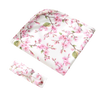 SNUGGLE HUNNY CHERRY BLOSSOM JERSEY WRAP & TOPKNOT SET