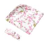SNUGGLE HUNNY CHERRY BLOSSOM JERSEY WRAP & TOPKNOT SET