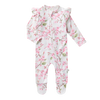 SNUGGLE HUNNY CHERRY BLOSSOM SLEEPSUIT ZIP FOOTIE WITH FRILL