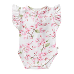 SNUGGLE HUNNY CHERRY BLOSSOM SHORT SLEEVE BODYSUIT WITH FRILL