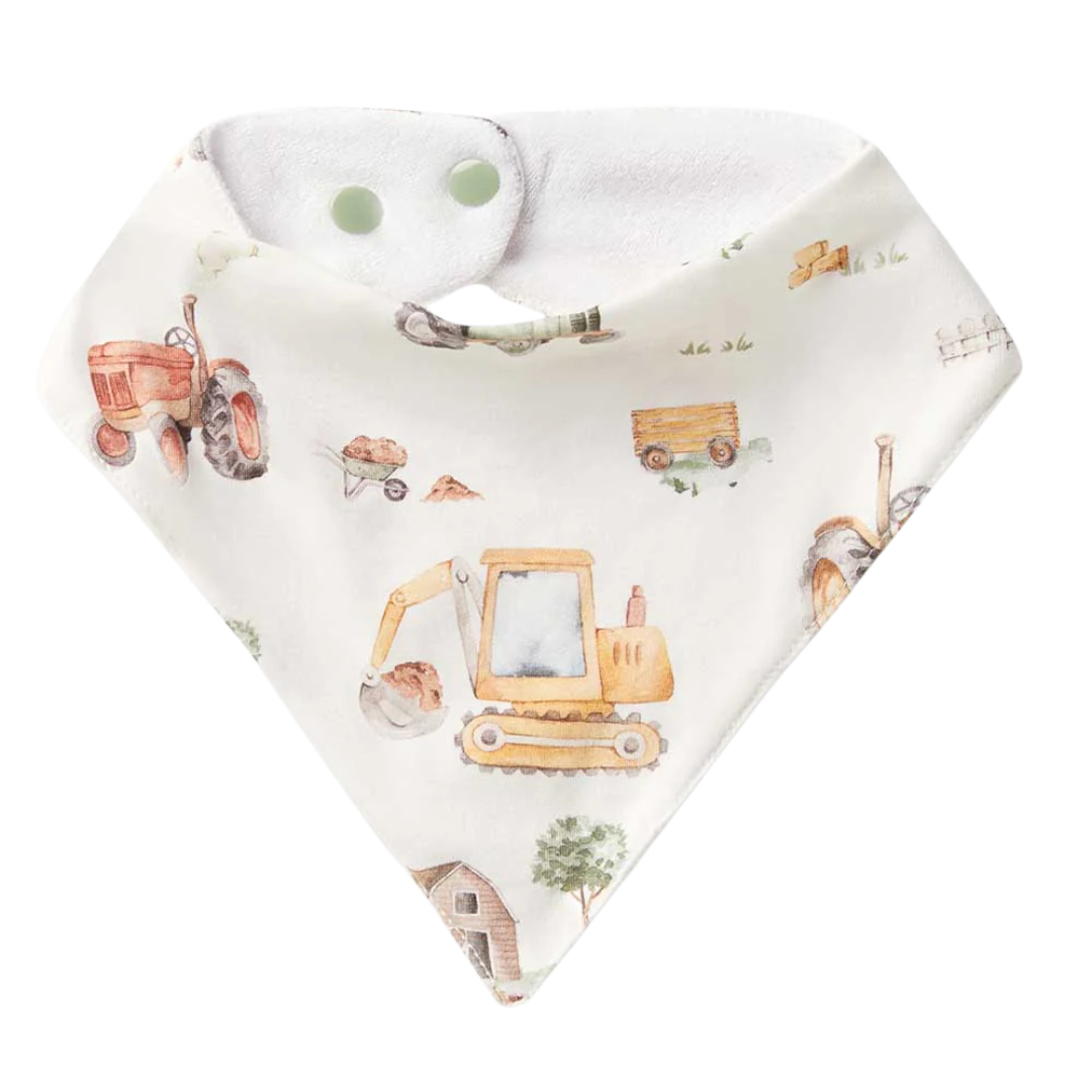 SNUGGLE HUNNY DIGGERS & TRACTORS DRIBBLE BIB