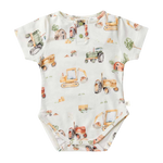 SNUGGLE HUNNY DIGGERS & TRACTORS SHORT SLEEVE BODYSUIT