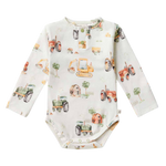 SNUGGLE HUNNY DIGGERS & TRACTORS LONG SLEEVE BODYSUIT