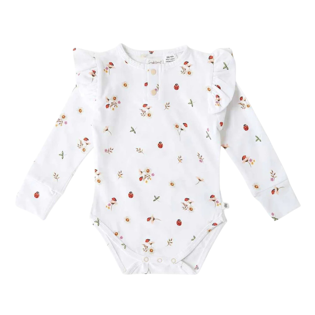 SNUGGLE HUNNY LADYBUG LONG SLEEVE ORGANIC BODYSUIT