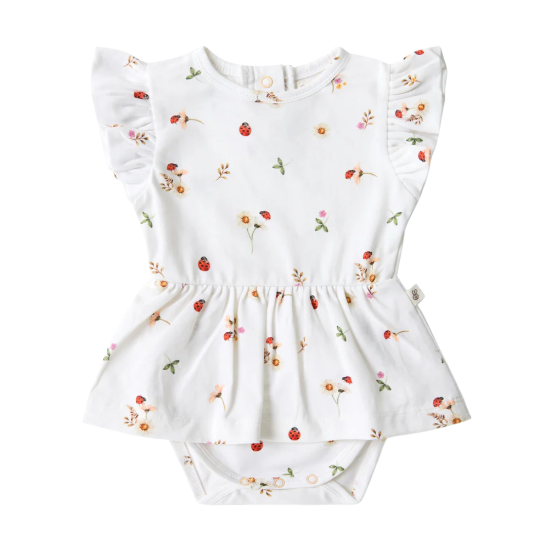 SNUGGLE HUNNY LADYBUG SHORT SLEEVE ORGANIC DRESS