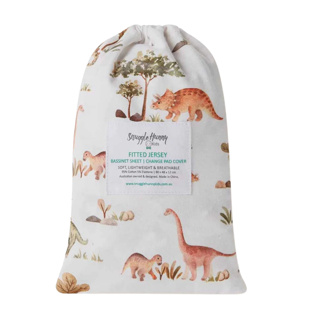 SNUGGLE HUNNY KIDS DINO BASSINET SHEET / CHANGE PAD COVER