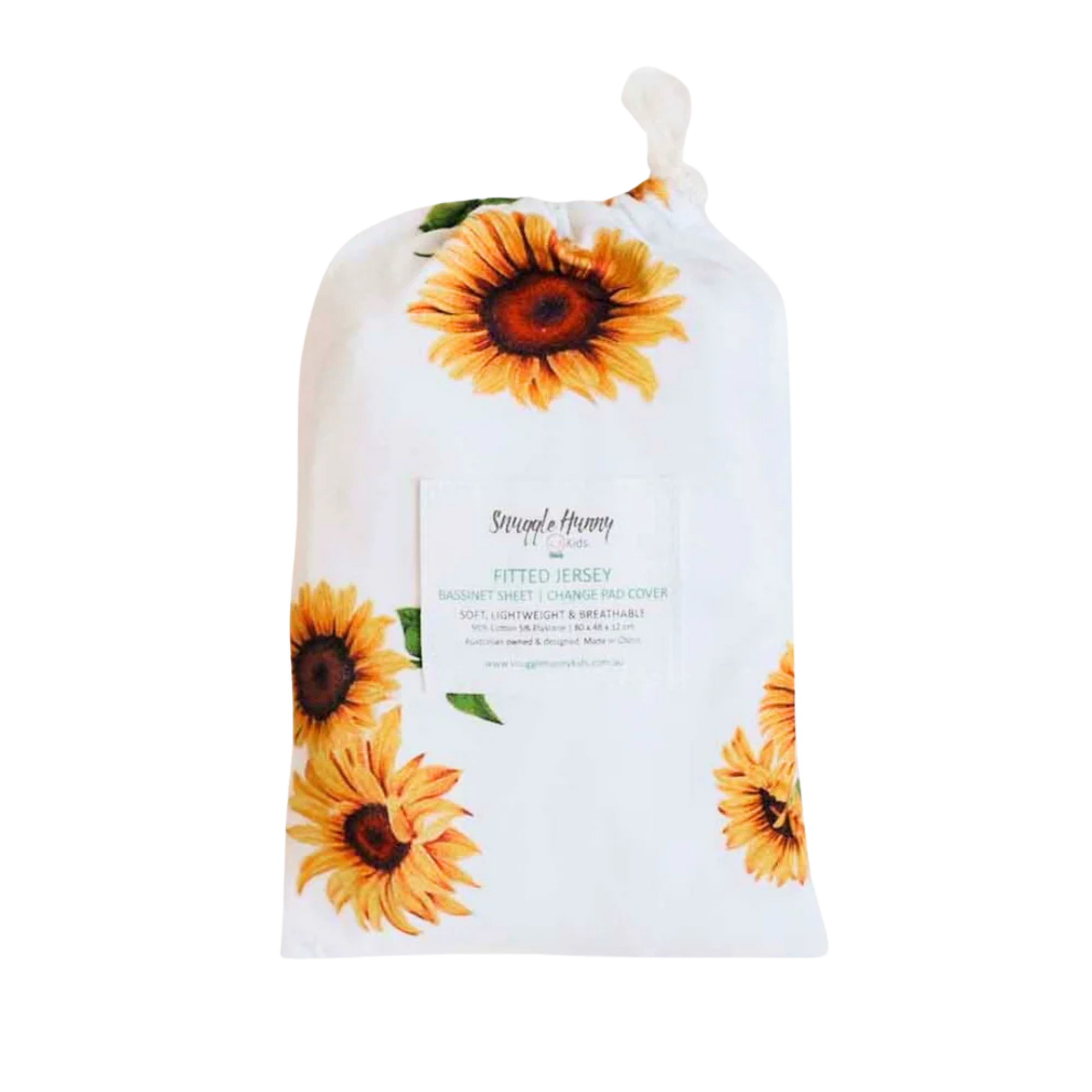 SNUGGLE HUNNY BASSINET SHEET / CHANGE PAD COVER - SUNFLOWER