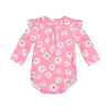 TOSHI SWIM ONESIE LONG SLEEVE RIPPLE DAISY WATERMELON