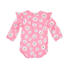 TOSHI SWIM ONESIE LONG SLEEVE RIPPLE DAISY WATERMELON