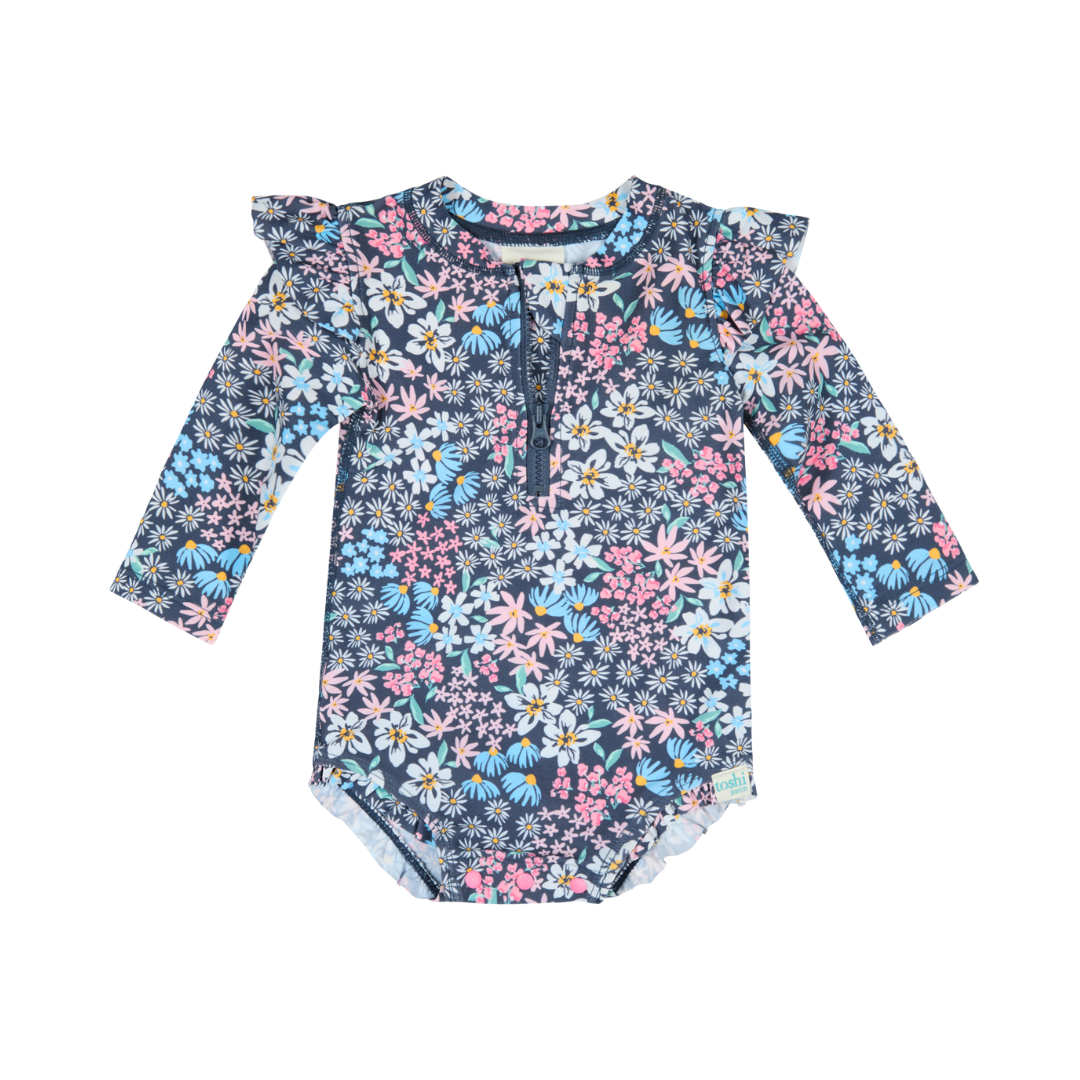 TOSHI SWIM ONESIE LONG SLEEVE RIPPLE WATTLE DUSK