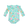 TOSHI SWIM ONESIE LONG SLEEVE RIPPLE WARATAH MINT