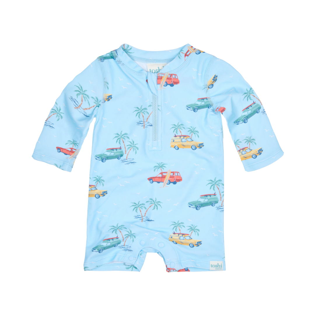 TOSHI SWIM ONESIE LONG SLEEVE SPLASH SWELL SEEKERS SKY