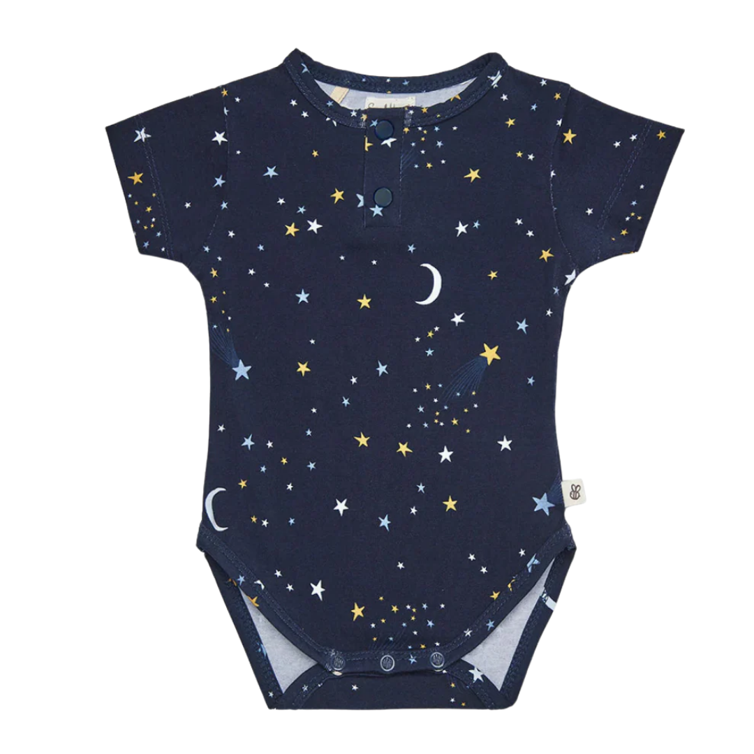 SNUGGLE HUNNY STARRY NIGHT SHORT SLEEVE BODYSUIT
