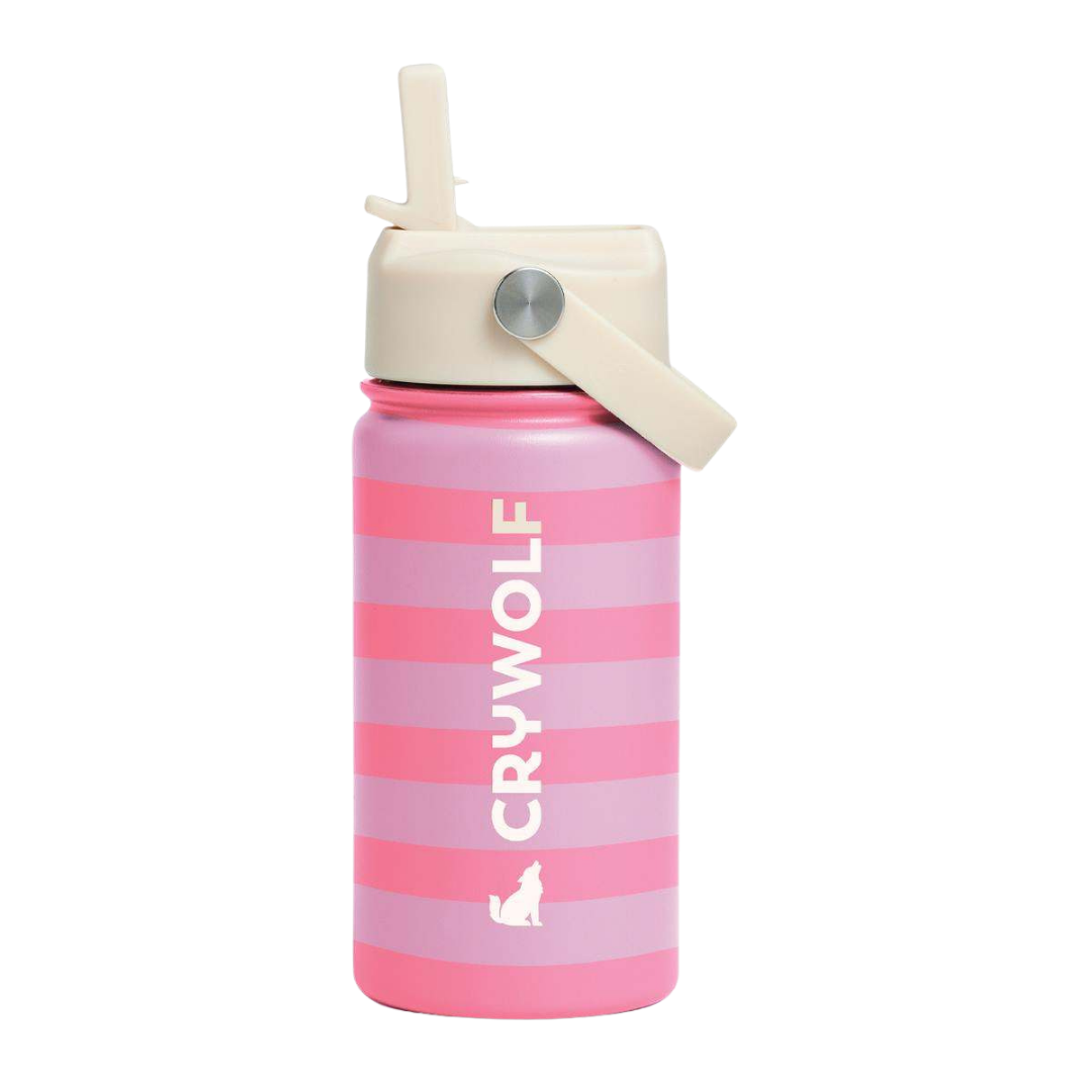 CRYWOLF DRINK BOTTLE 360ML - FLAMINGO STRIPE