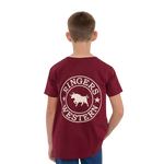 RINGERS WESTERN SIGNATURE BULL KIDS CLASSIC T-SHRT - PLUM/BEIGE