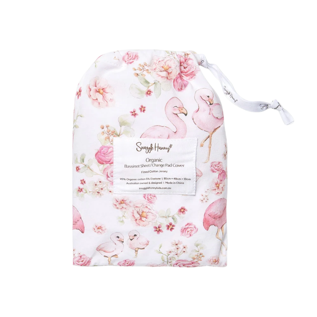 SNUGGLE HUNNY FLAMINGO BASSINET SHEET / CHANGE PAD COVER