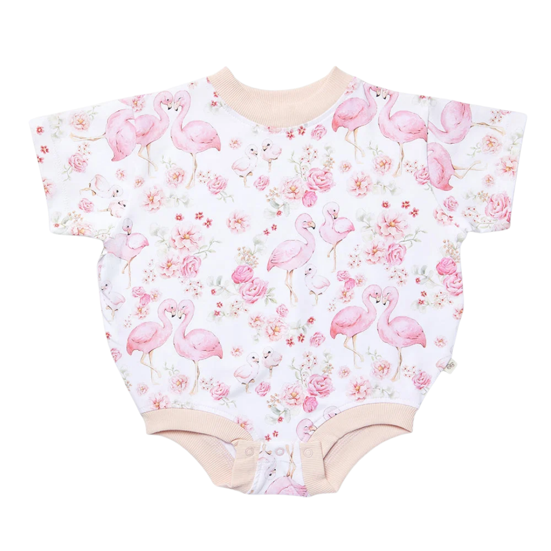 SNUGGLE HUNNY FLAMINGOS OVERSIZED ROMPER