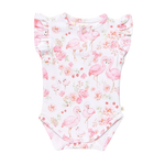 SNUGGLE HUNNY FLAMINGOS SHORT SLEEVE BODYSUIT WITH FRILL
