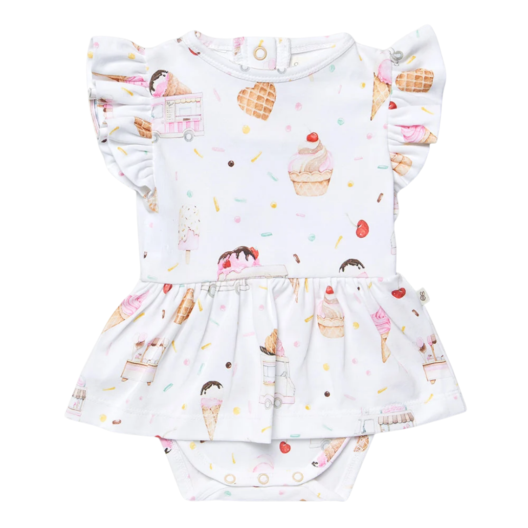 SNUGGLE HUNNY ICE CREAMS SHORT SLEEVE DRESS