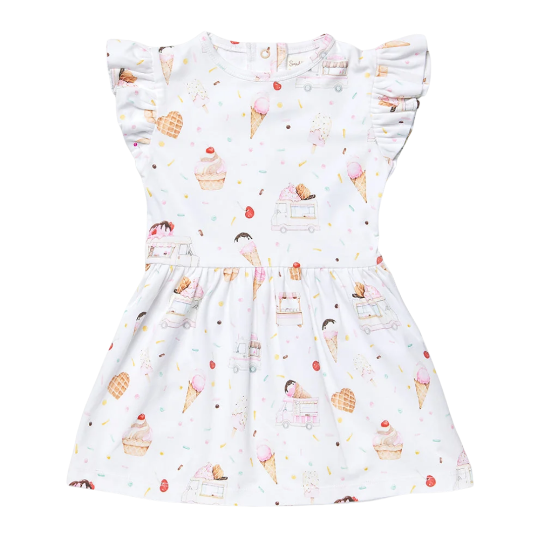 SNUGGLE HUNNY ICE CREAMS SHORT SLEEVE DRESS