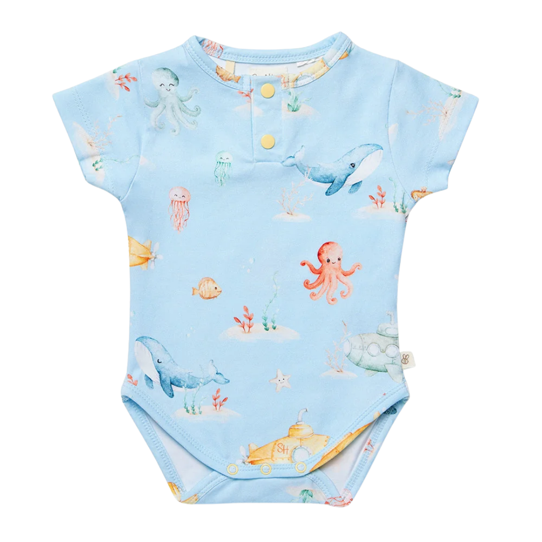 SNUGGLE HUNNY BLUE LITTLE SUBS SHORT SLEEVE BODYSUIT