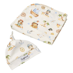 SNUGGLE HUNNY TREASURE ISLAND JERSEY WRAP & BEANIE SET