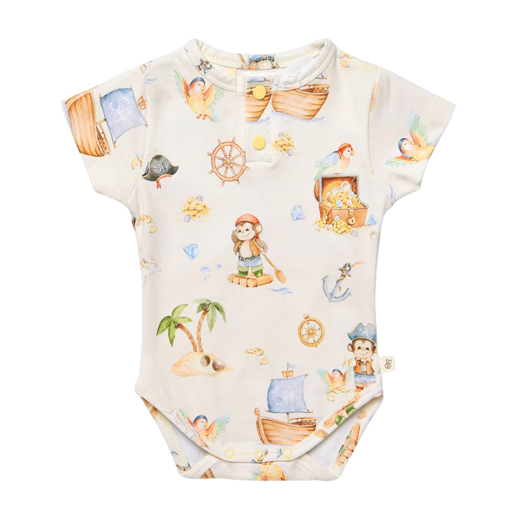 SNUGGLE HUNNY TREASURE ISLAND SHORT SLEEVE BODYSUIT