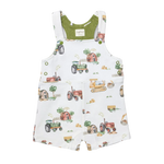 SNUGGLE HUNNY DIGGERS & TRACTORS OVERALL SHORTS