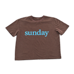 SUNDAY SIBLINGS SUNDAY TEE - BROWN AND BLUE