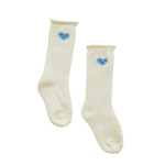 BY GEE COTTON MINI SLOUCH SOCK - BLUE HEART