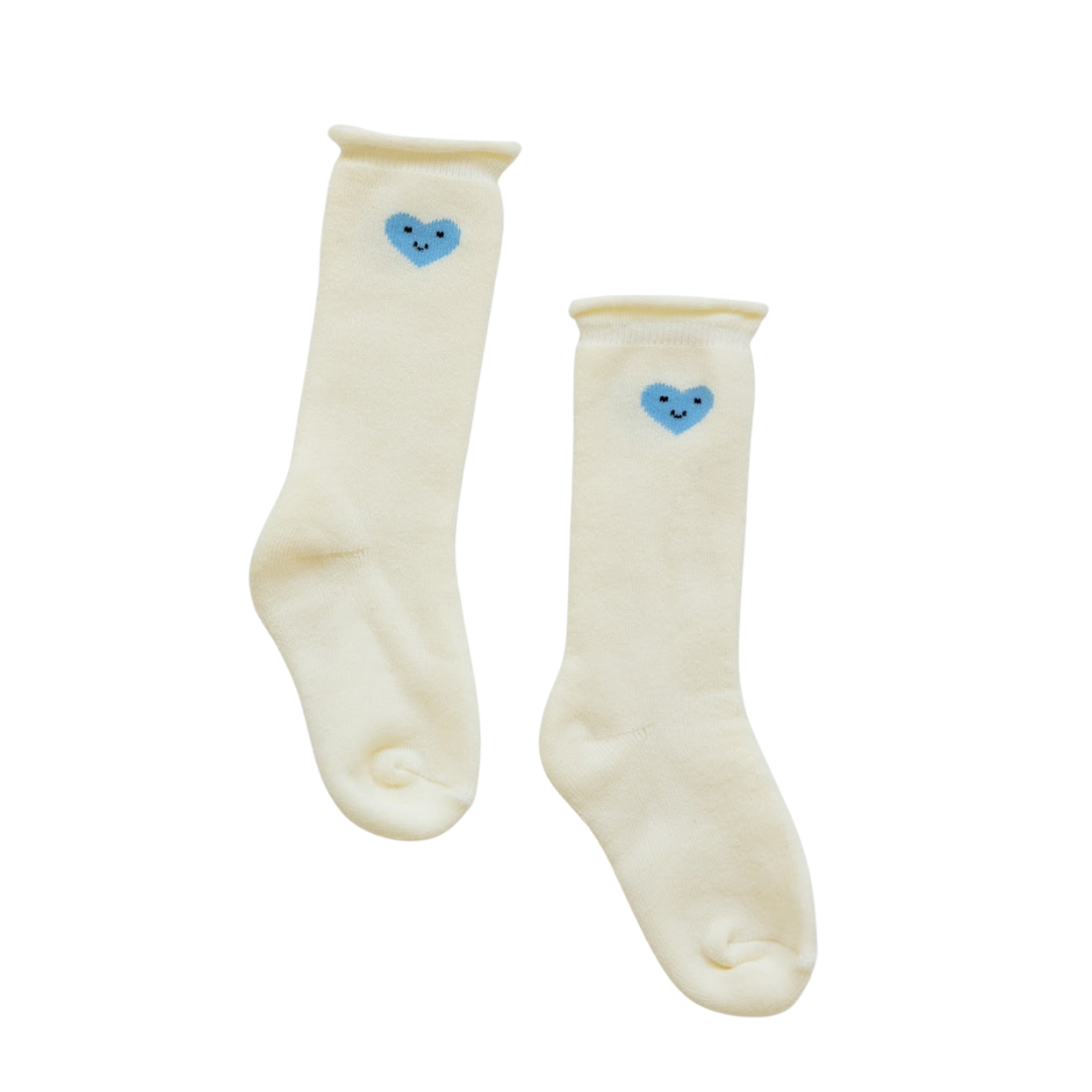 BY GEE COTTON MINI SLOUCH SOCK - BLUE HEART