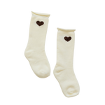 BY GEE COTTON MINI SLOUCH SOCK - BROWN HEART