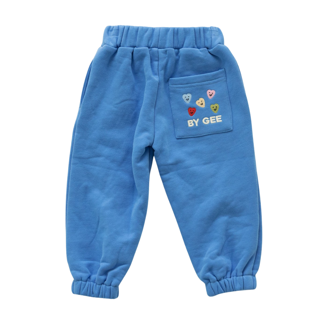 BY GEE COTTON WIDE LEG SWEATPANT - BLUEBIRD